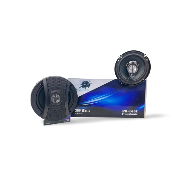 Par de Parlantes Coaxiales Bullsound PB-108C de 6 Pulgadas – 360 Watts